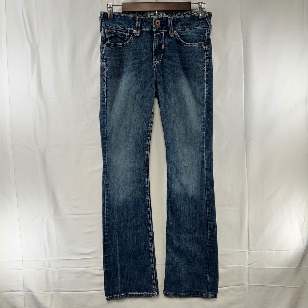 Ariat REAL Bootcut Jeans Womens 29R Medium Wash Blue Mid Rise Denim 10032032